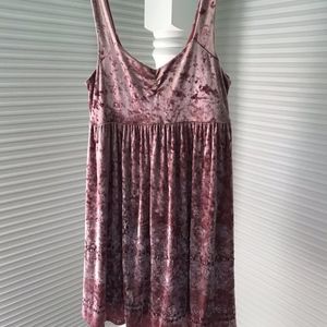 Rust Stretch Velvet Dress